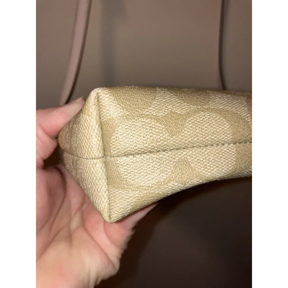 Vintage Coach File Leather Crossbody Bag Cream Beige Y2K F58297